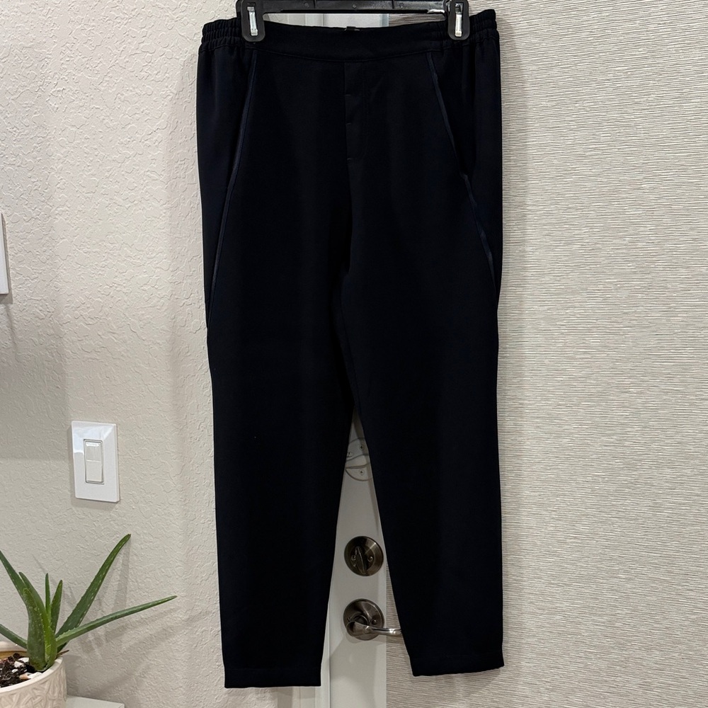 Vince Navy Straight Leg Trouser with Satin detail